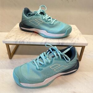 Babolat Jet Mach 3 All Court Boy Tennis Shoes US 5 EUR 37 Teal